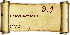Dömös Gergely névjegykártya