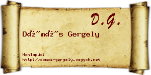 Dömös Gergely névjegykártya